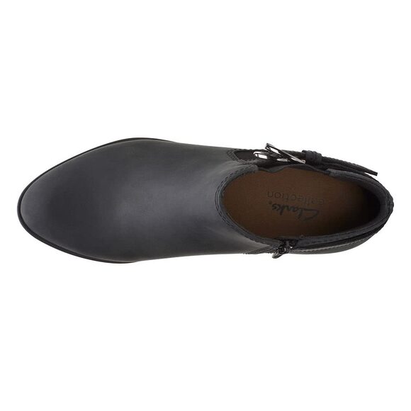 NWT Clarks Women's Adreena Field Ankle Boot, Black Leather, 5.5 - Picture 2 of 6